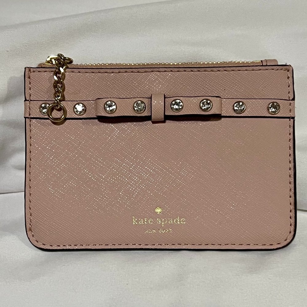 Jeweled Kate Spade Pink Bitsy Wallet w/ID and card holders